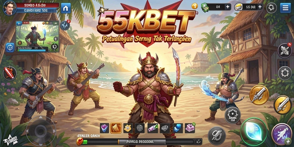 Tampilan gameplay menakjubkan dalam <strong>55KBET</strong> dengan aksi petualangan yang mendebarkan.