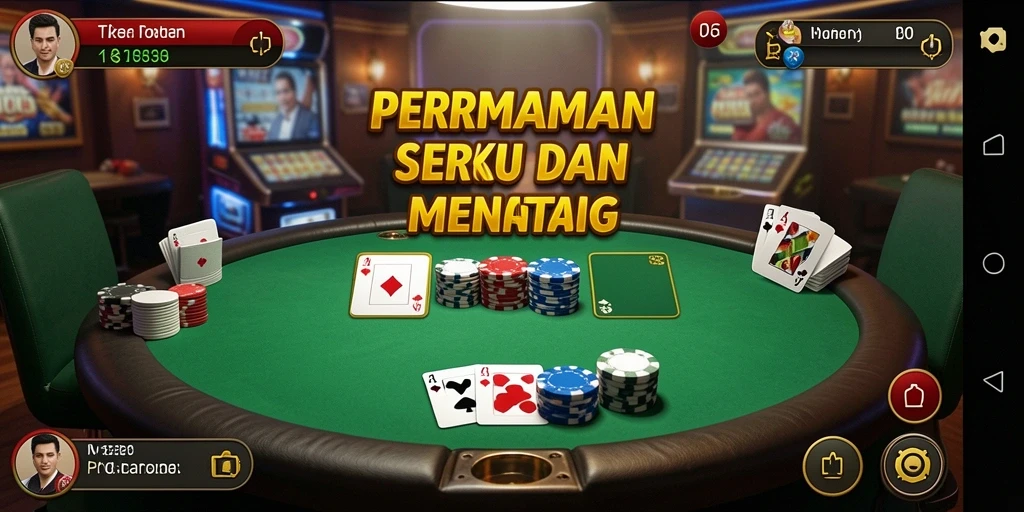 Tampilan gameplay Poker yang seru dan interaktif di D06.