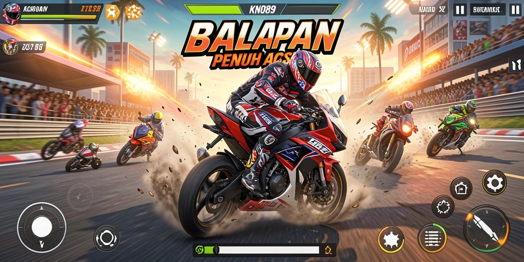 Gameplay seru balapan motor di KNO89 dengan grafis memukau.