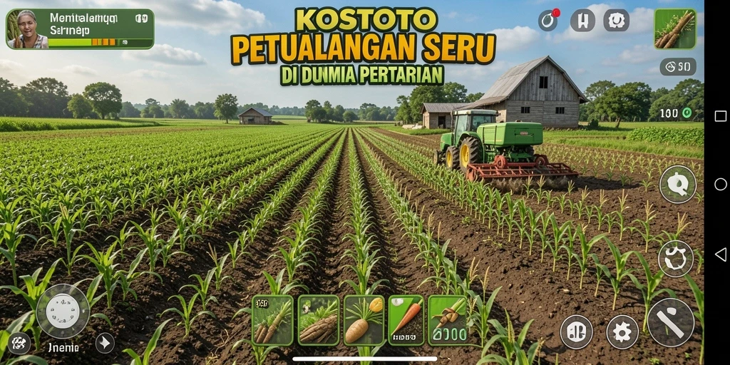 Gameplay seru KOSTOTO yang membawa pemain ke dunia pertanian.