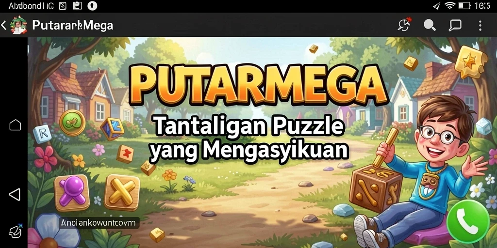 Screenshot PUTARMEGA menampilkan gameplay puzzle yang menarik.