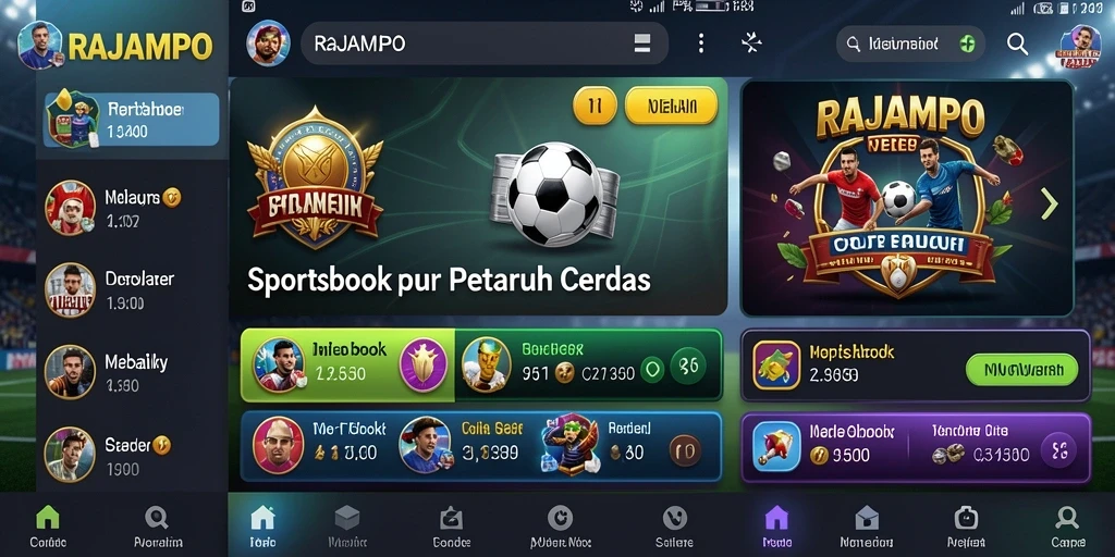 Tampilan utama gameplay RAJAMPO dengan opsi taruhan yang lengkap.