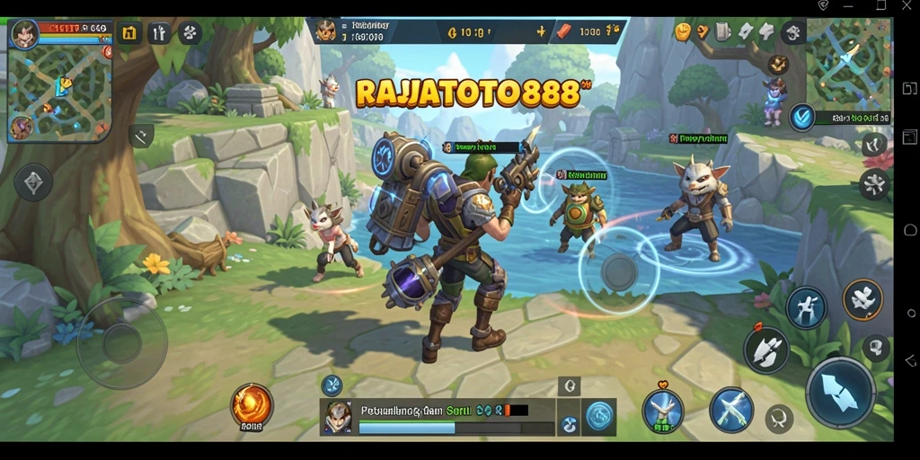 Screenshot gameplay dari RAJATOTO88 yang menampilkan dunia terbuka yang menakjubkan.