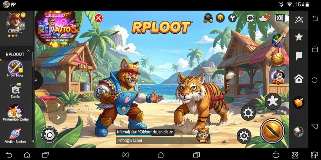 Screenshot RPLOOT menampilkan gameplay yang menyenangkan dan berwarna-warni.