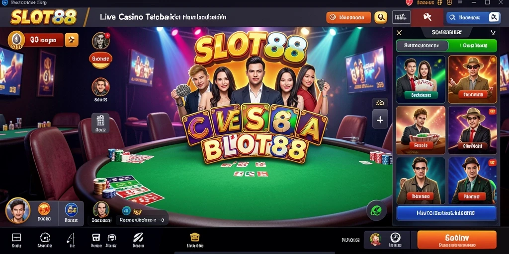 Tampilan menarik dari gameplay Live Casino di SLOT88.