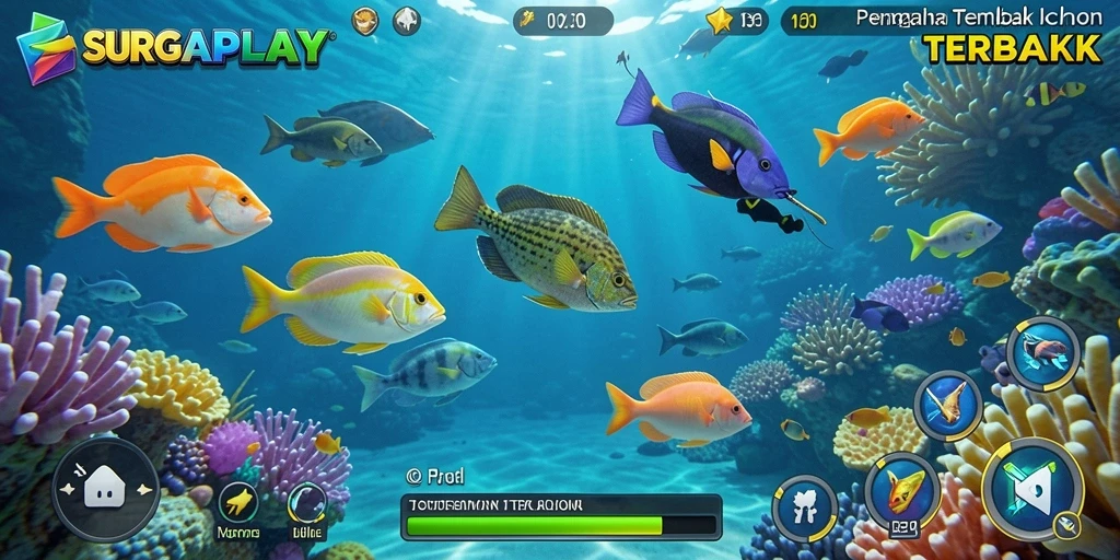 Tangkapan ikan yang mendebarkan dalam SURGAPLAY.