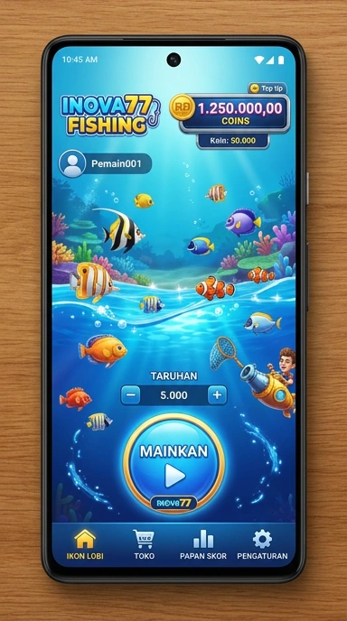Tampilan utama aplikasi inova77 yang user-friendly.
